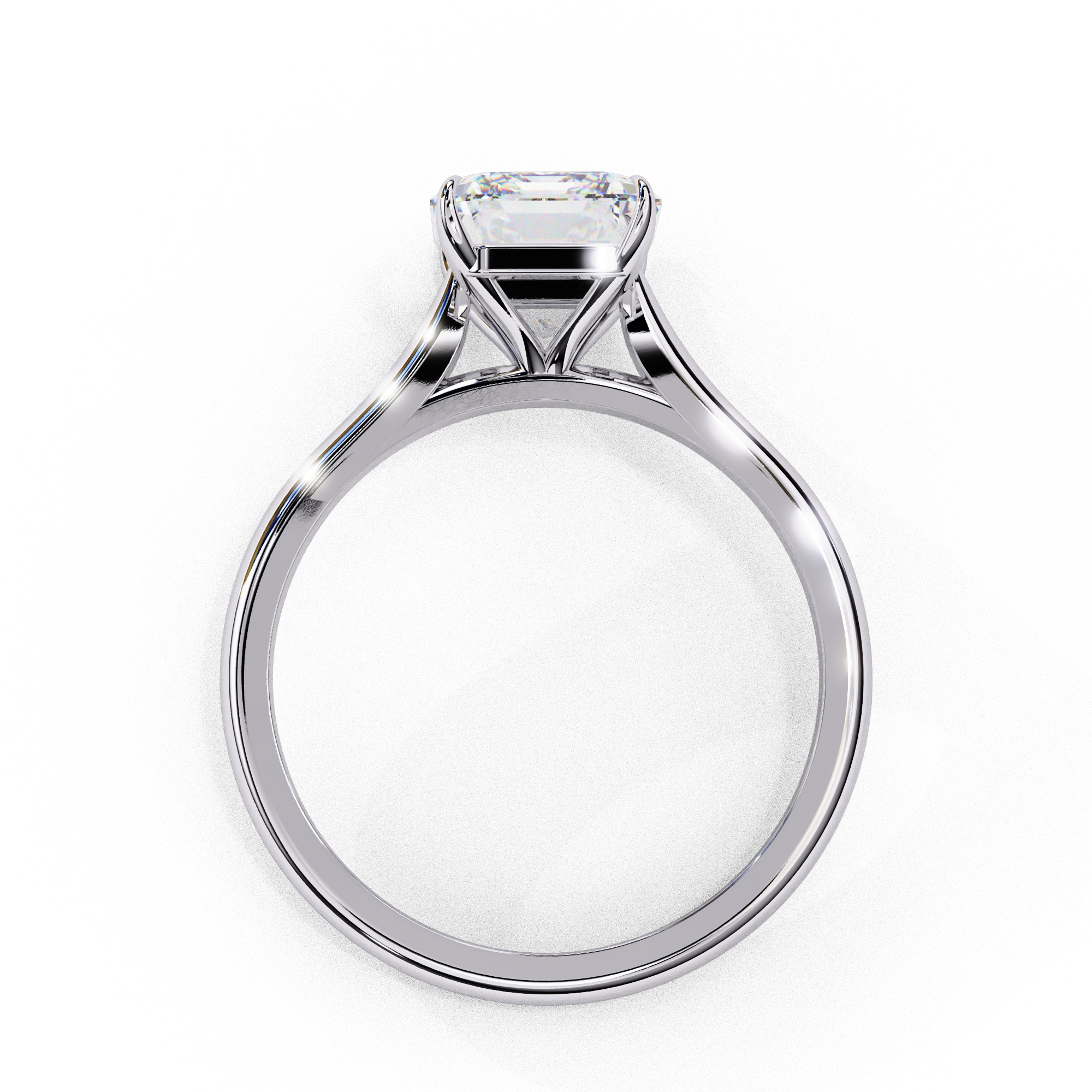 Solitairekart 2.56ct Emerald Cut Natural Diamond Ring - H Color, VS1 Clarity